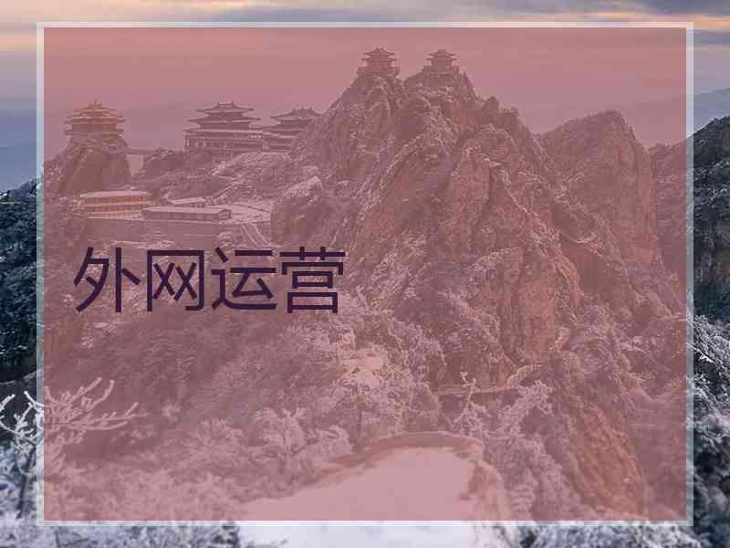 外网运营