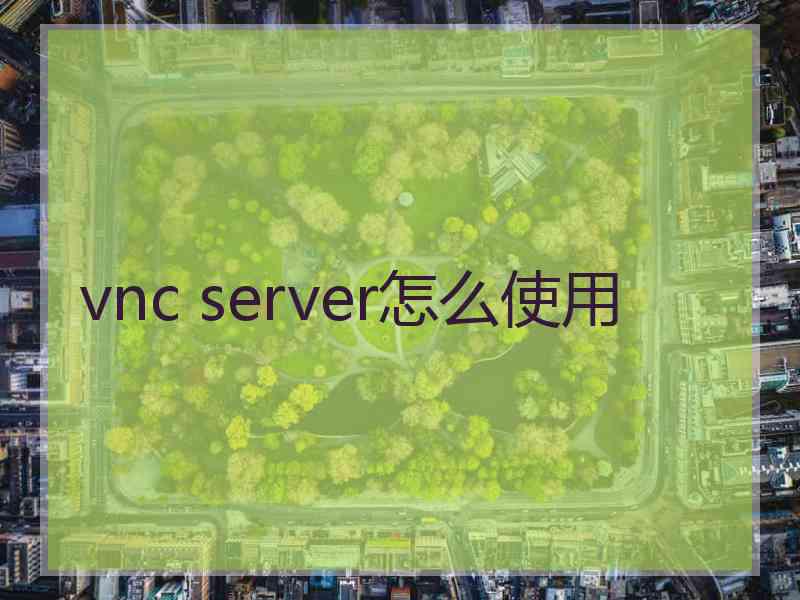 vnc server怎么使用