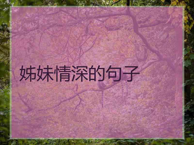 姊妹情深的句子