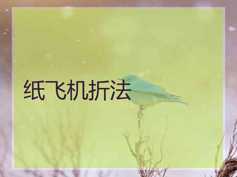 纸飞机折法