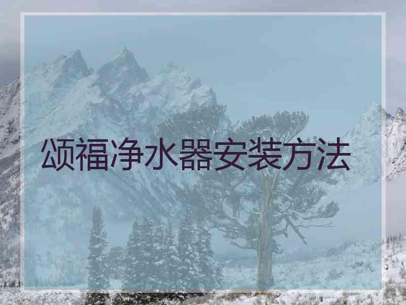 颂福净水器安装方法