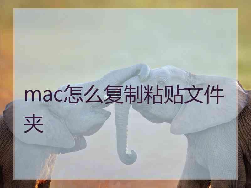 mac怎么复制粘贴文件夹