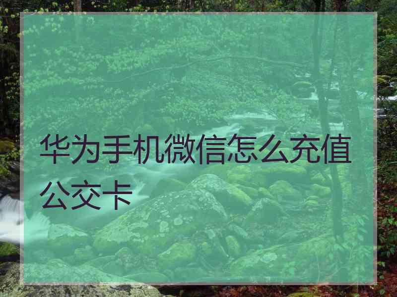 华为手机微信怎么充值公交卡