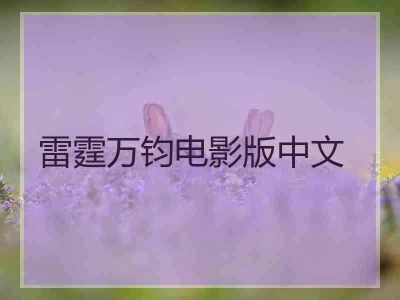 雷霆万钧电影版中文