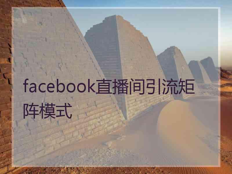 facebook直播间引流矩阵模式