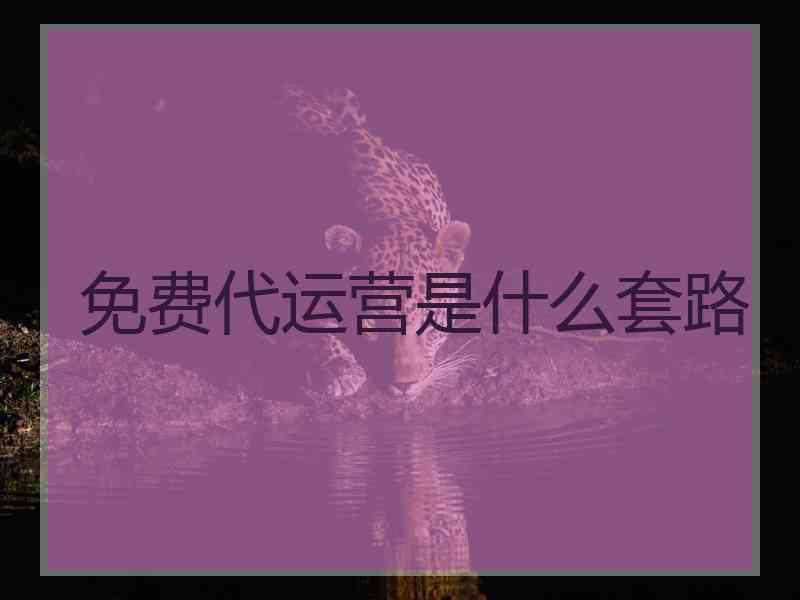 免费代运营是什么套路