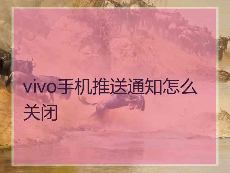 vivo手机推送通知怎么关闭