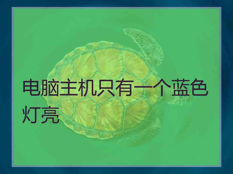 电脑主机只有一个蓝色灯亮