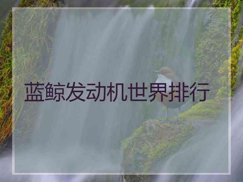 蓝鲸发动机世界排行