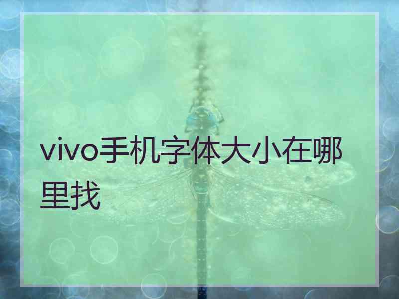 vivo手机字体大小在哪里找