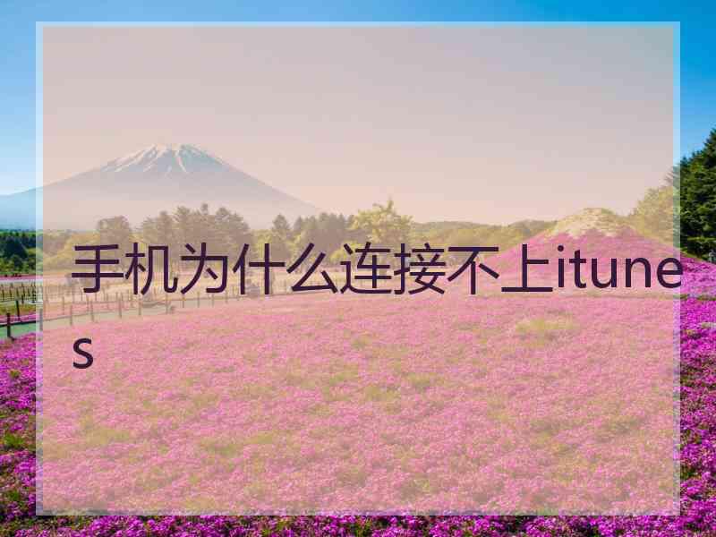 手机为什么连接不上itunes