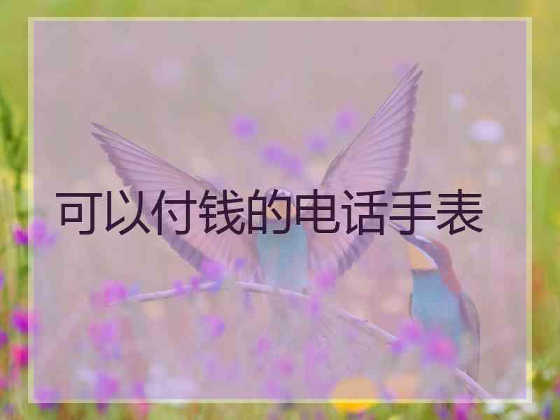 可以付钱的电话手表