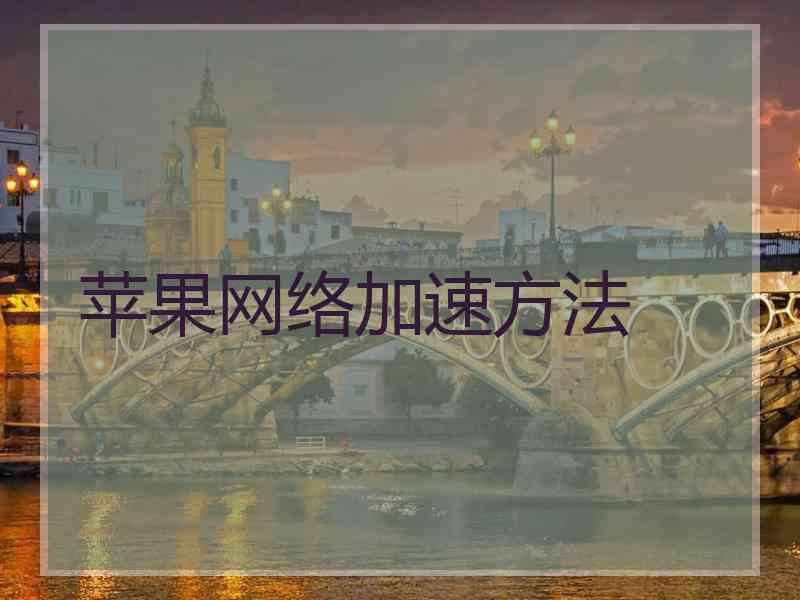 苹果网络加速方法