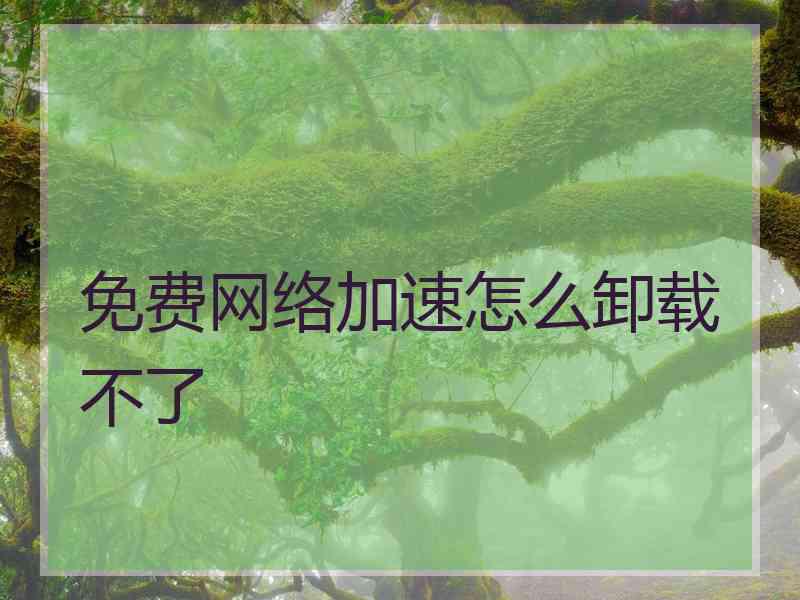 免费网络加速怎么卸载不了
