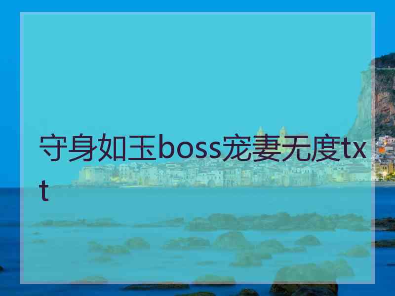 守身如玉boss宠妻无度txt