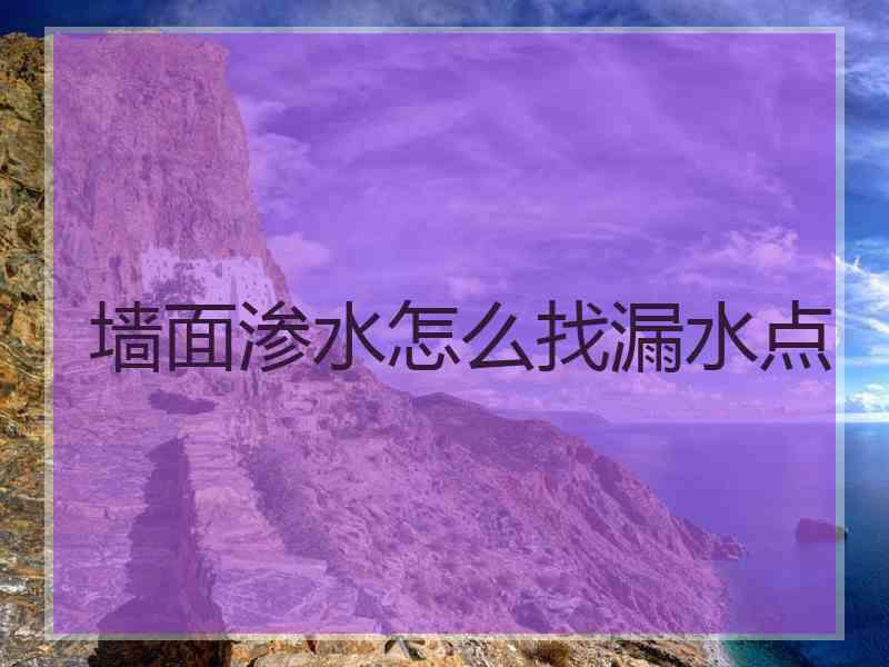墙面渗水怎么找漏水点
