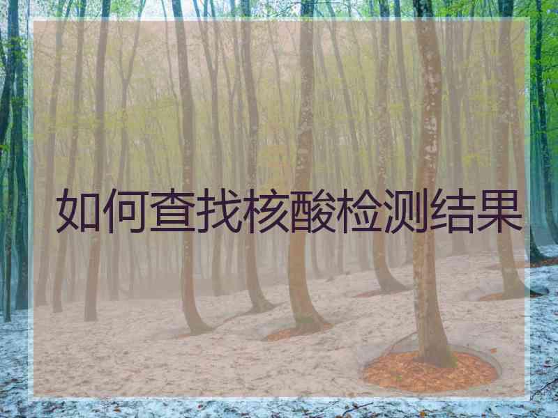 如何查找核酸检测结果