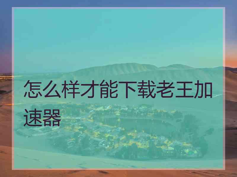 怎么样才能下载老王加速器