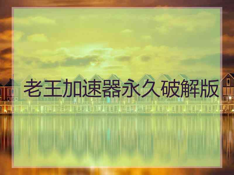 老王加速器永久破解版