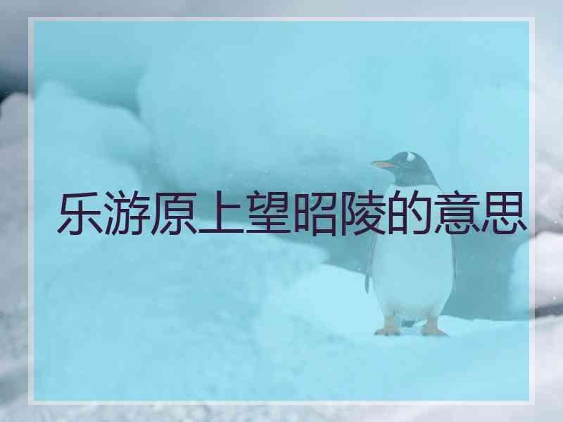 乐游原上望昭陵的意思