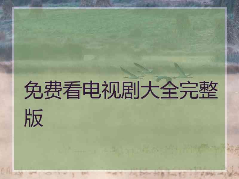 免费看电视剧大全完整版