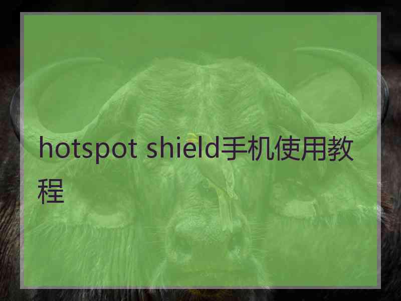 hotspot shield手机使用教程