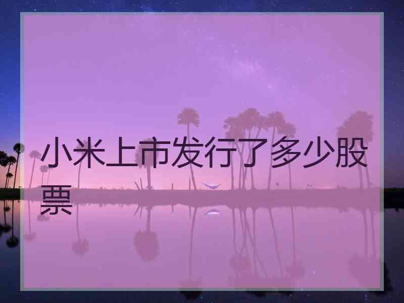 小米上市发行了多少股票