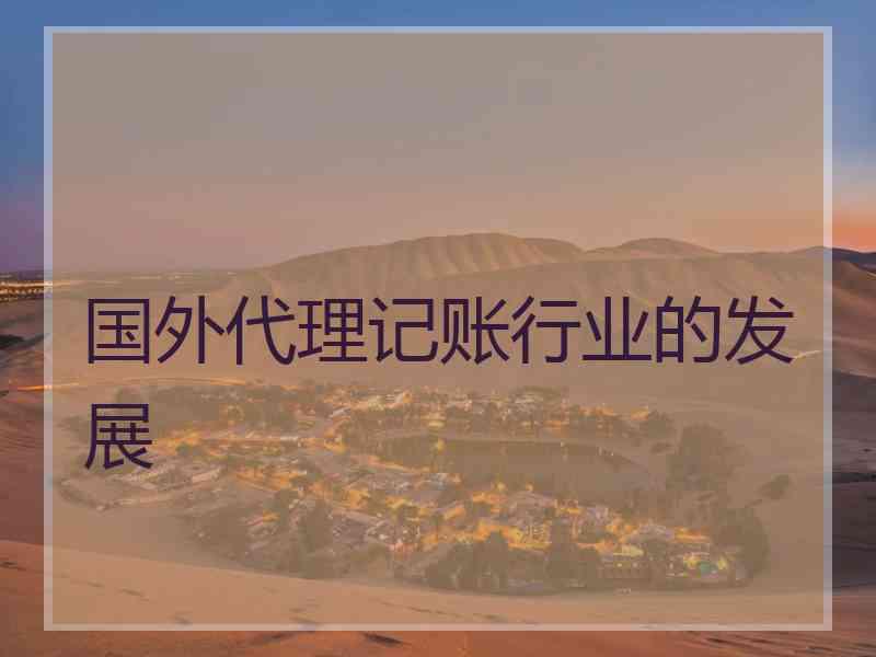 国外代理记账行业的发展