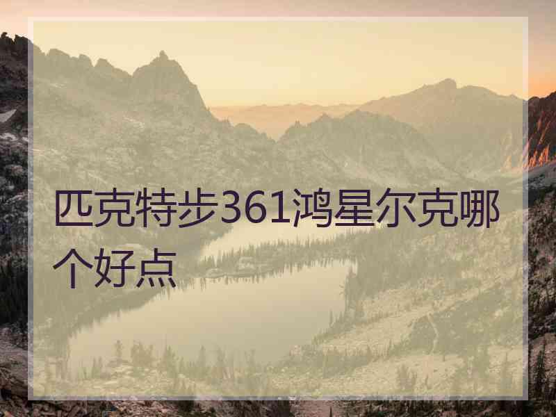 匹克特步361鸿星尔克哪个好点