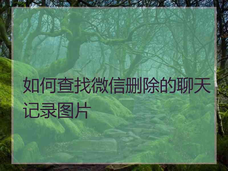 如何查找微信删除的聊天记录图片
