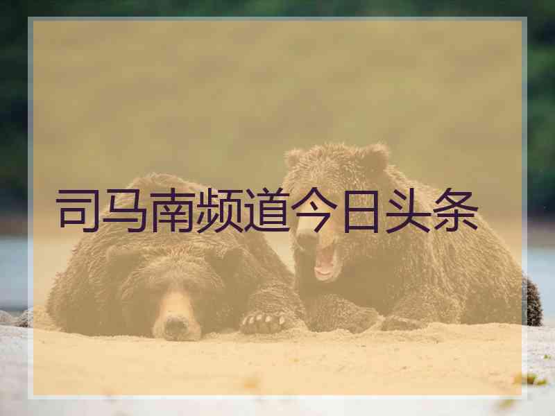 司马南频道今日头条