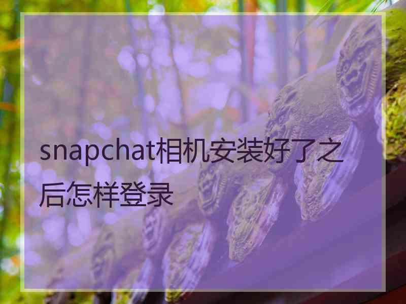 snapchat相机安装好了之后怎样登录