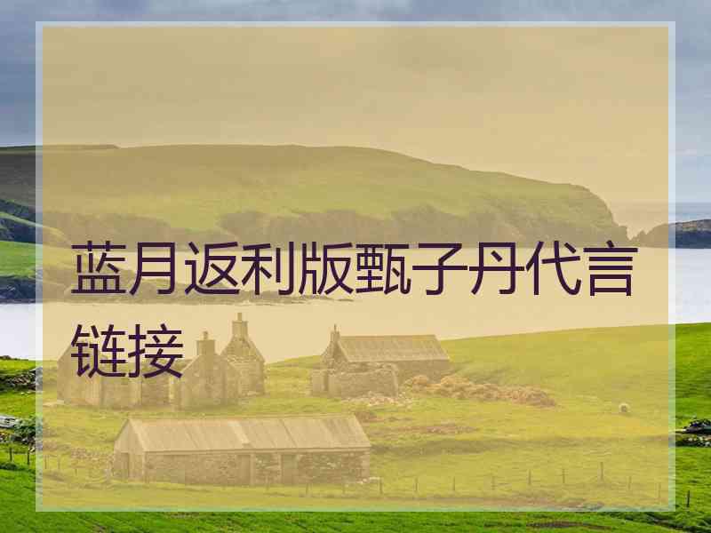 蓝月返利版甄子丹代言链接