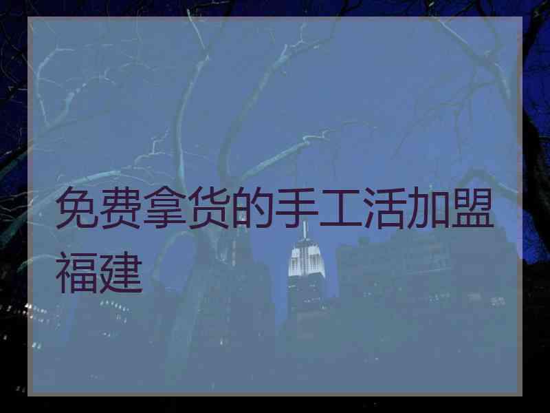 免费拿货的手工活加盟福建