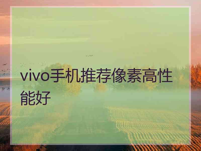 vivo手机推荐像素高性能好