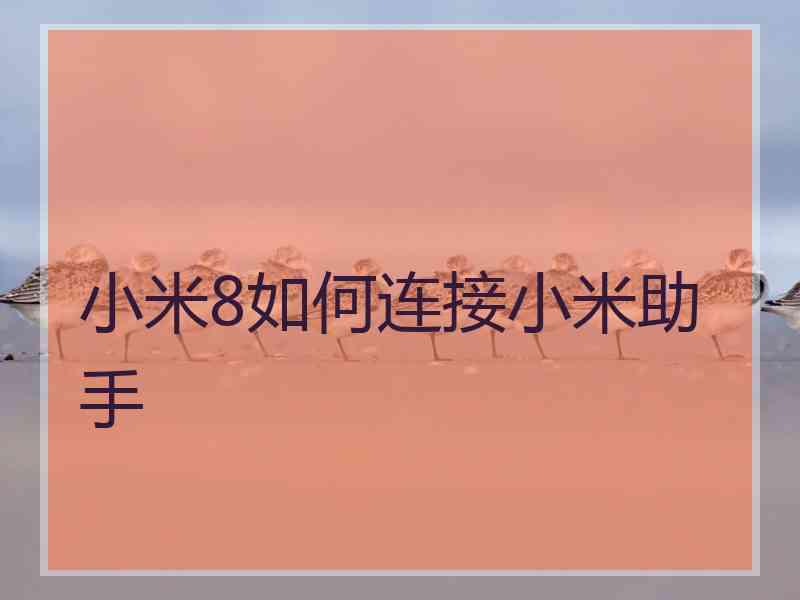 小米8如何连接小米助手