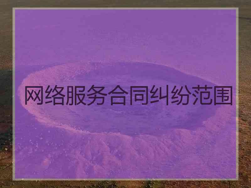 网络服务合同纠纷范围