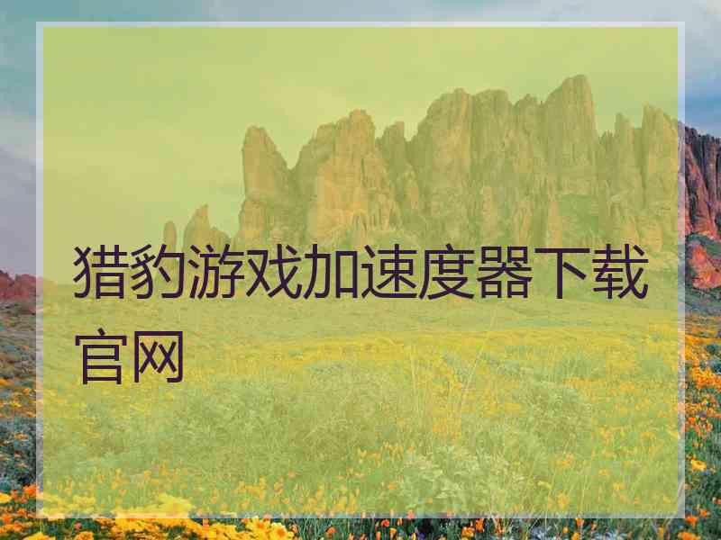 猎豹游戏加速度器下载官网