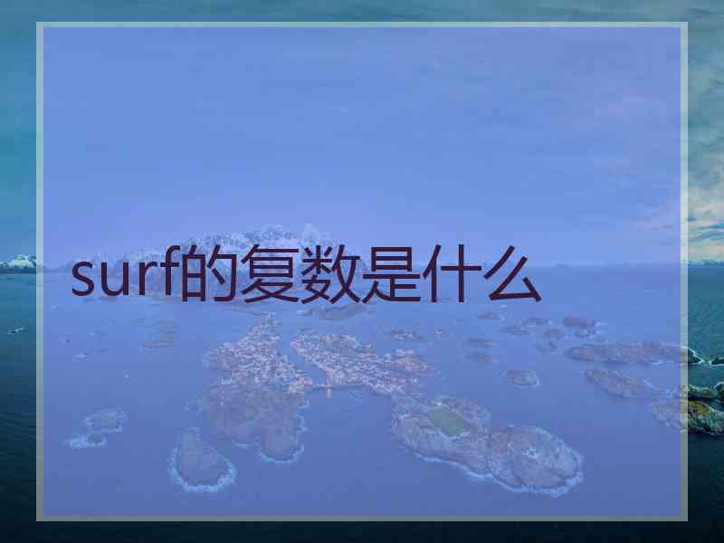 surf的复数是什么