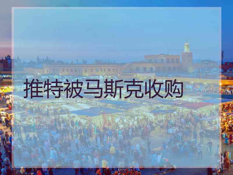 推特被马斯克收购