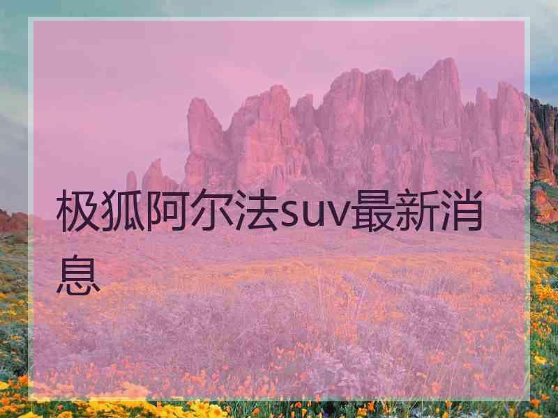极狐阿尔法suv最新消息