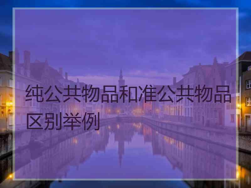 纯公共物品和准公共物品区别举例