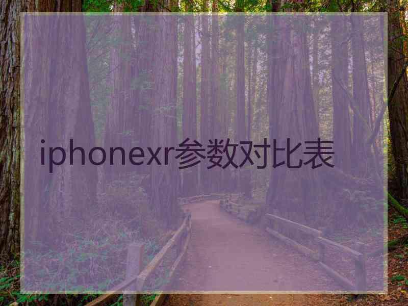 iphonexr参数对比表