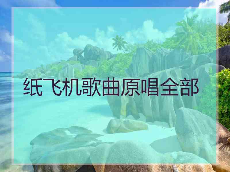 纸飞机歌曲原唱全部