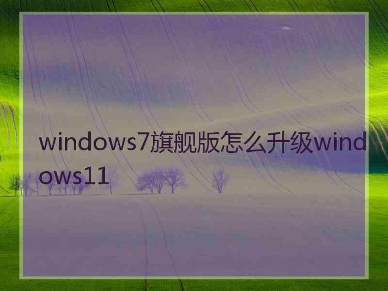 windows7旗舰版怎么升级windows11
