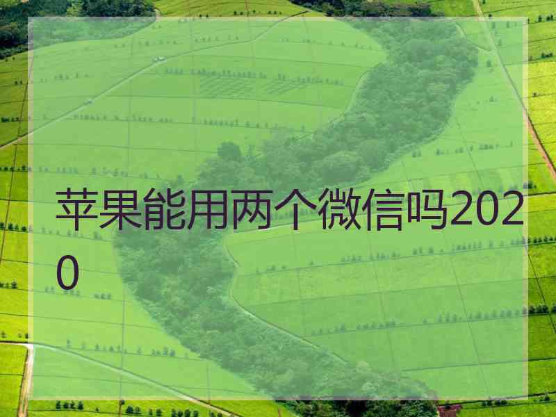 苹果能用两个微信吗2020
