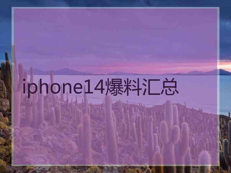 iphone14爆料汇总