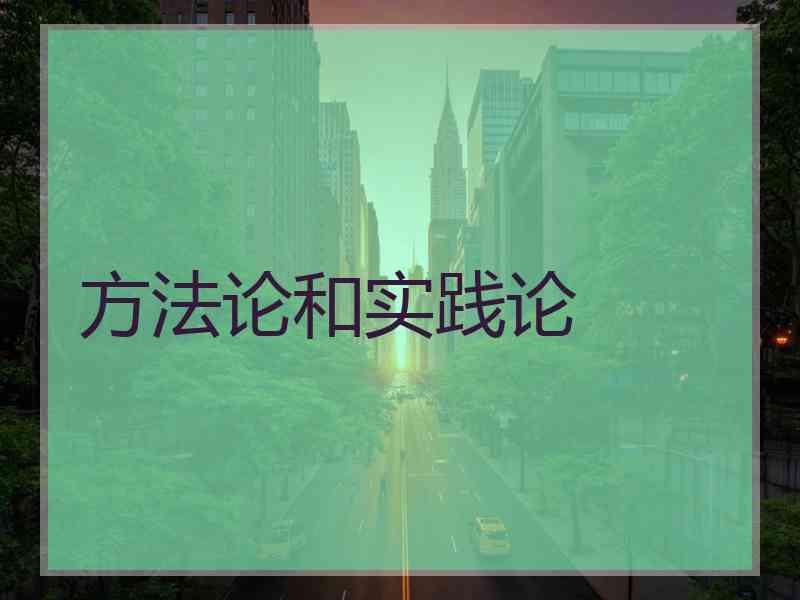 方法论和实践论