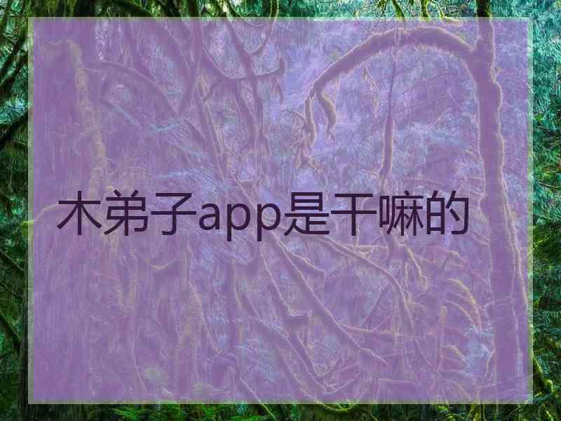 木弟子app是干嘛的