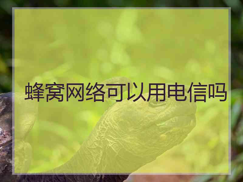 蜂窝网络可以用电信吗
